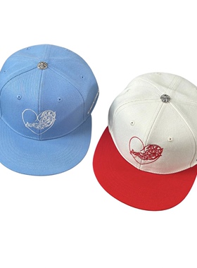 YQTSTUDIO自主美式嘻哈帽宽檐爱心刺绣棒球帽货车帽男女同款潮
