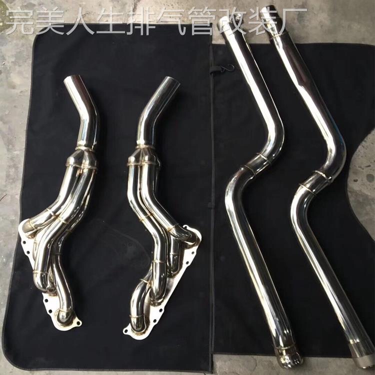 RES W204 C63AMG改装排气管芭蕉头段 跑车声音不锈钢汽车头蕉
