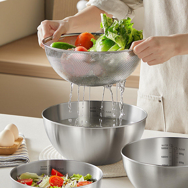 食品级不锈钢盆子加厚加大家用厨房打蛋和面揉面洗菜盆沥水篮汤盆,餐饮具,洗菜盆/沥水篮/漏水筛,淘宝优惠券,粉丝福利购,淘宝优惠卷