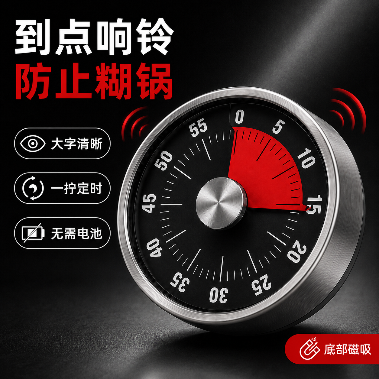 机械计时器厨房专用大音量定时器