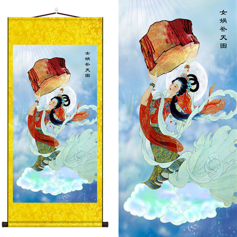 女娲室内神像挂件挂画