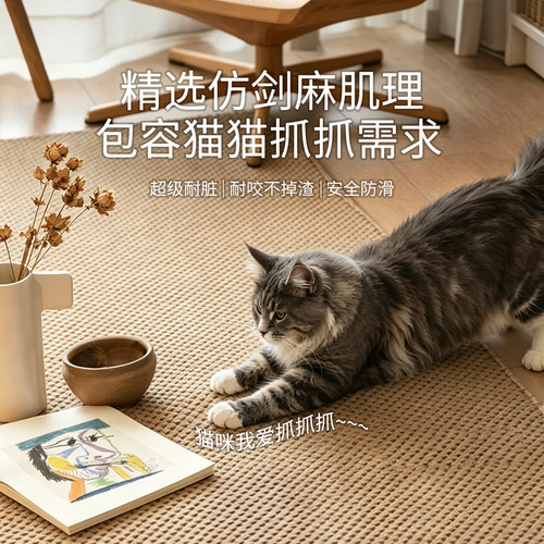 仿剑麻地毯耐磨防滑进门宠物地垫