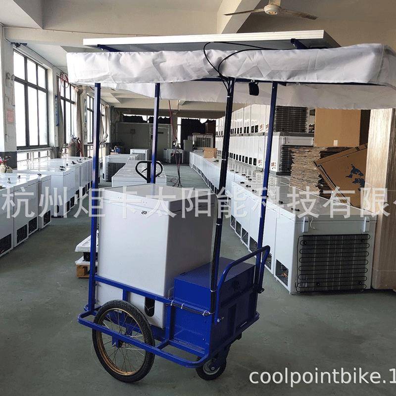 人力三轮车地摊载货冷冻食品直供人力手推三轮冰淇淋车卖冷饮摆摊