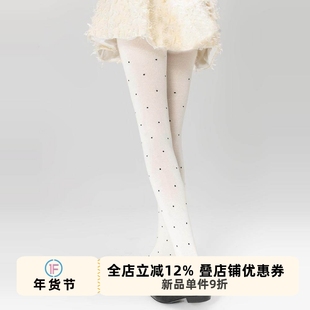 抵达一楼白色波点格雷系灰色气质连裤袜微压显瘦外穿打底袜秋冬女