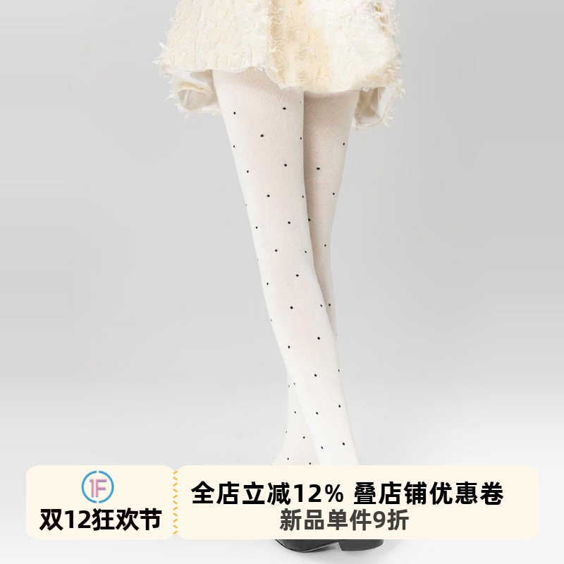 波点俏皮可爱连裤袜微压显瘦裤袜