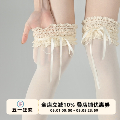 蝴蝶结Lolita袜女蕾丝花边袜