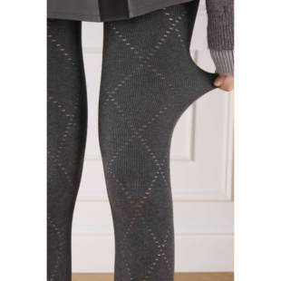 抵达一楼miu系灰色菱格春秋微透肉打底裤外穿显瘦纯色美腿连裤袜