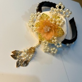 延边朝鲜族头饰高档韩国延吉传统民族韩服宫廷复古白色发箍发绳女