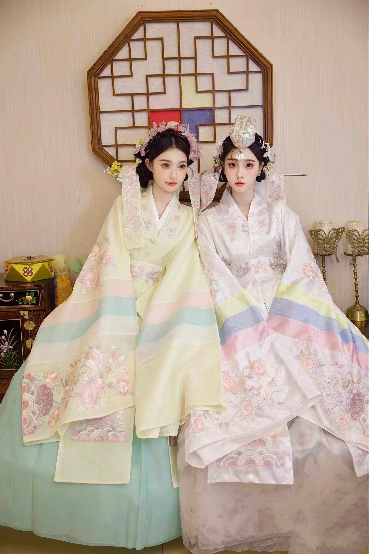 新款韩国朝鲜族刺绣婚服旅拍宫廷古装延边朝鲜族结婚礼服延吉公主