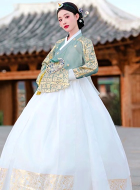 新款高端韩国延吉公主小姐宫廷韩服朝鲜民族高端定制礼服旅拍摄影