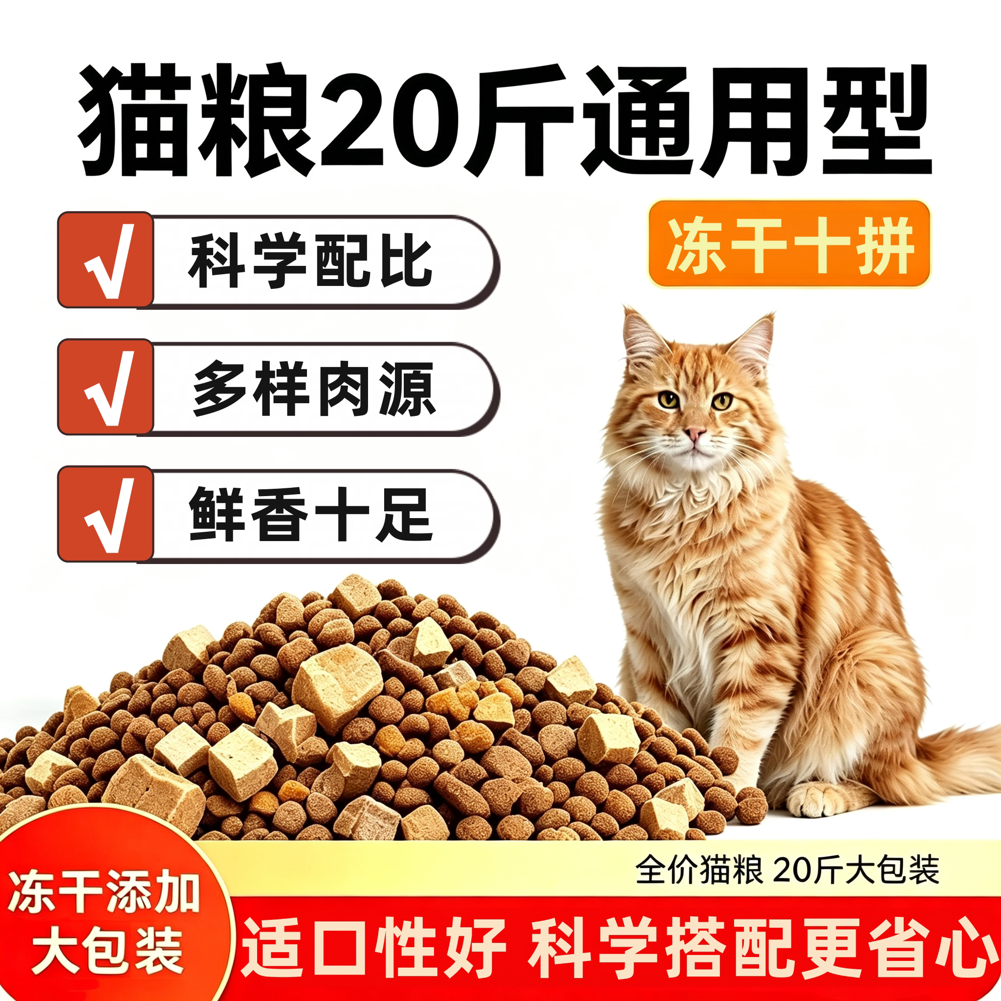 猫粮幼猫成猫通用鲜肉配方营养粮