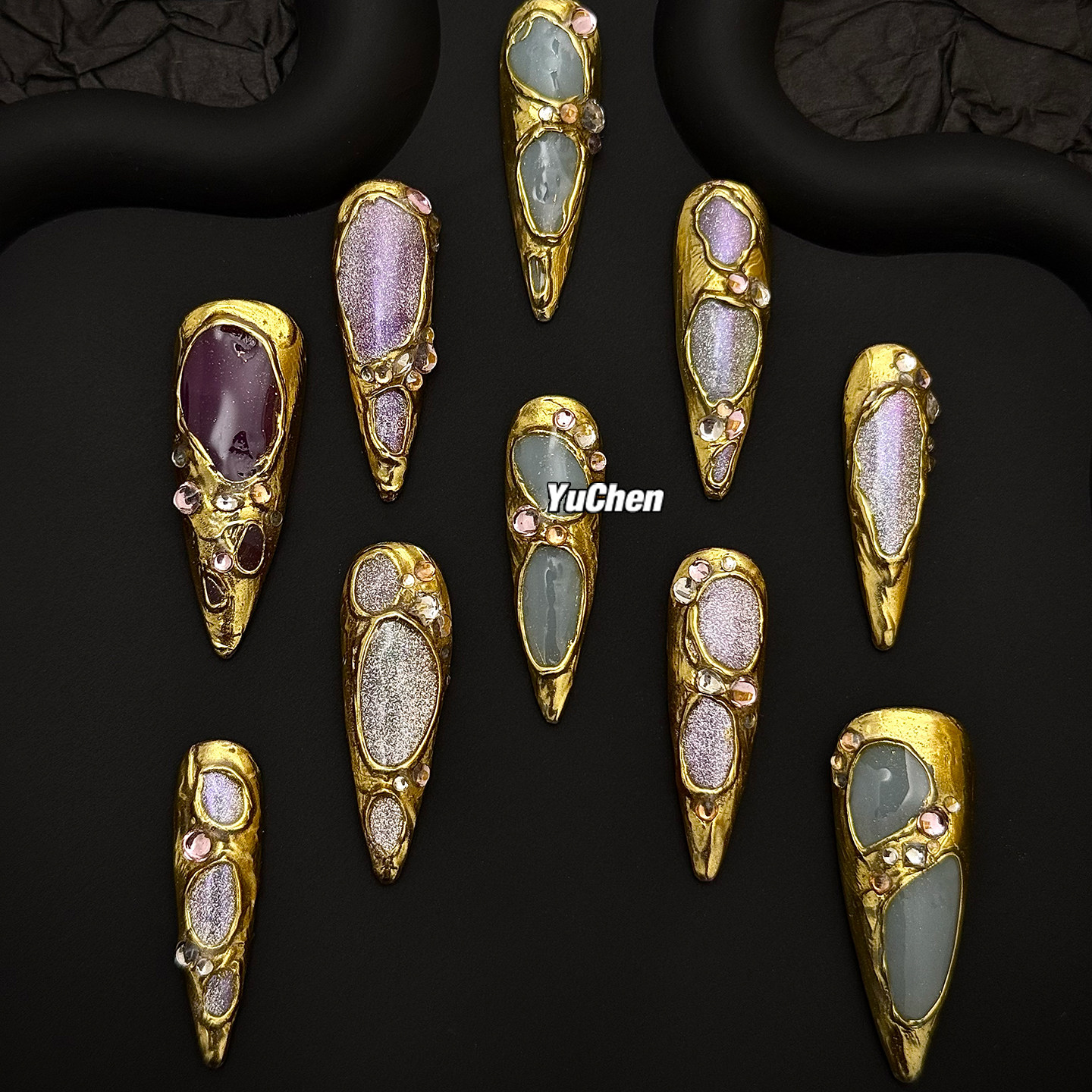 屿辰|巴洛克珠宝 亚文化新款小众重工欧美超长手工高级美甲穿戴甲,彩妆/香水/美妆工具,穿戴甲/甲片,淘宝优惠券,粉丝福利购,淘宝优惠卷