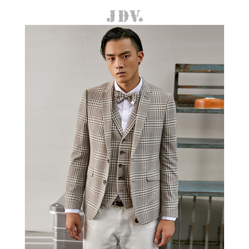 商场西装J.D.V格子商务