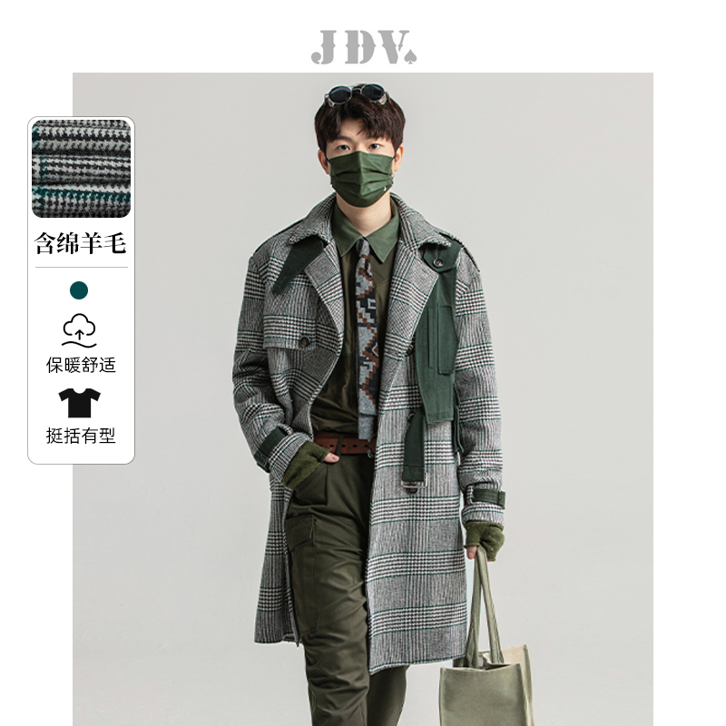 秋冬休闲翻领宽松中长款大衣