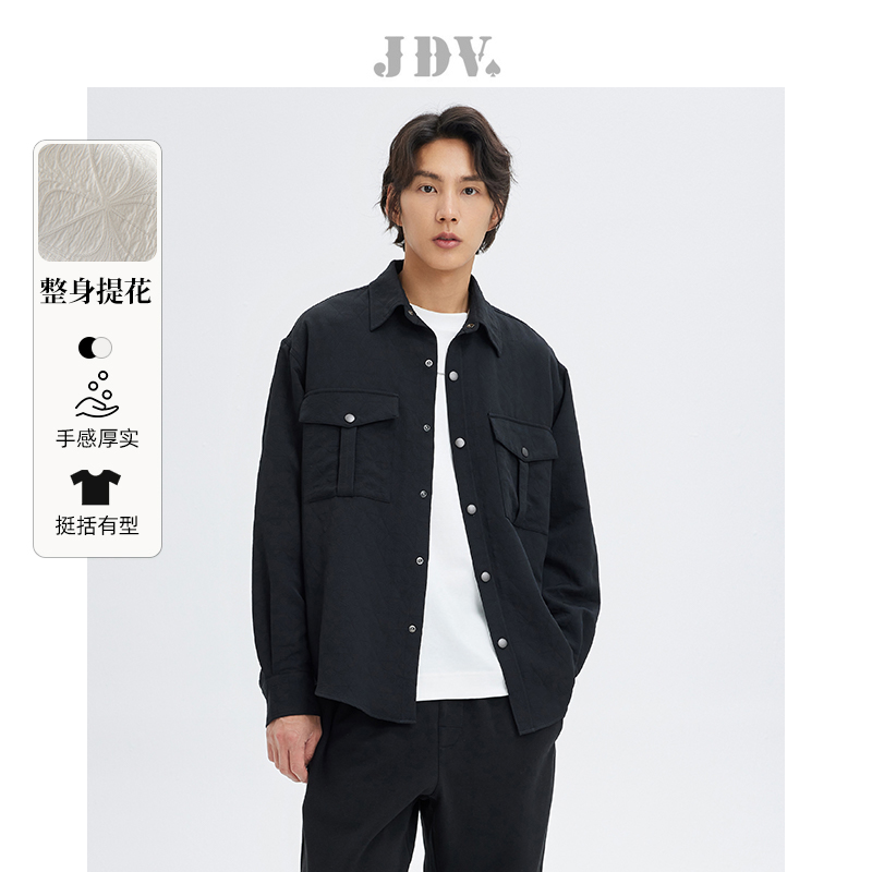 长袖休闲衬衫J.D.V翻领