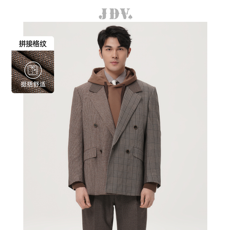JDV百搭格纹2025秋季新品棕色