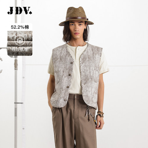 JDV春秋格纹休闲马甲男款