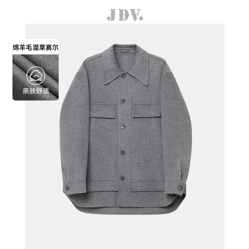 JDV奥莱旗舰店冬季折扣新品绵羊毛毛呢大衣男士宽松外套WCO3574,男装,毛呢大衣,淘宝优惠券,粉丝福利购,淘宝优惠卷