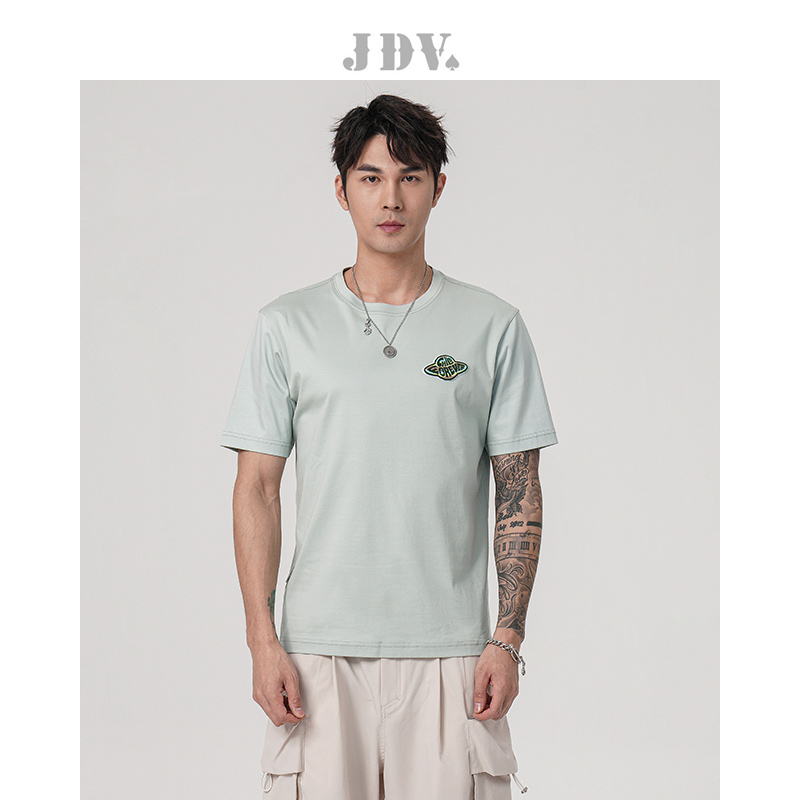 JDV灰绿舒适短袖T恤上衣