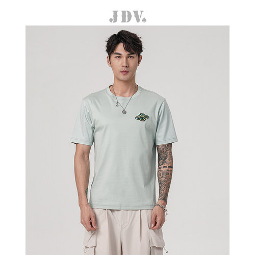 JDV夏季灰绿透气男士短袖T恤