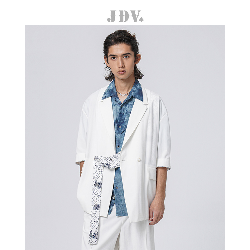 JDV白色休闲短袖西装商场同款