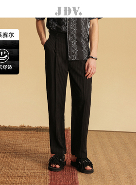 JDV春季新品商场同款黑色条纹宽松休闲裤男士裤子长裤SPL4022