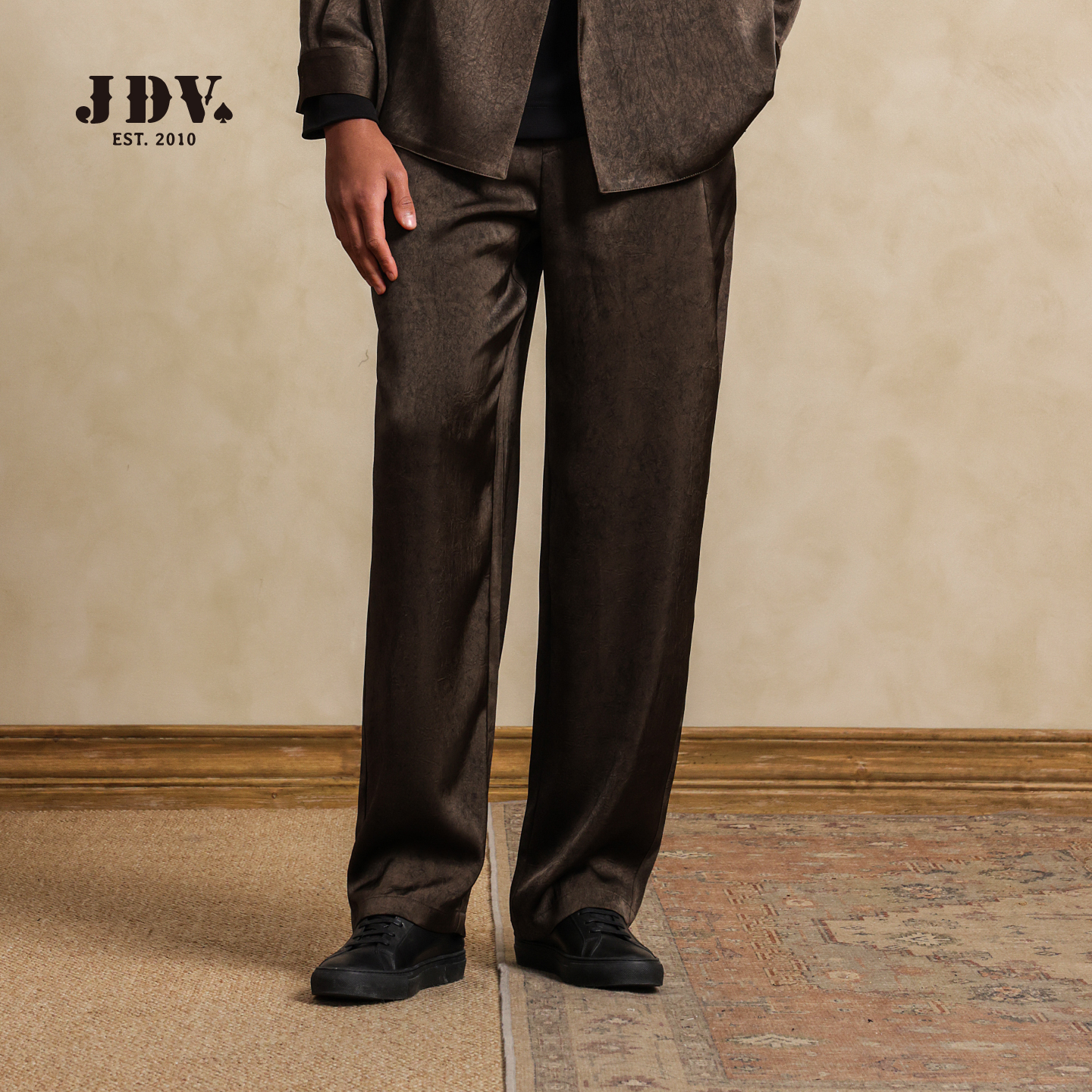 JDV商场同款咖啡色宽松休闲裤