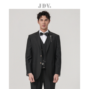 外套时尚 JDV男装 西装 平驳领黑色通勤商务正装 职场SMM3003 春夏新品