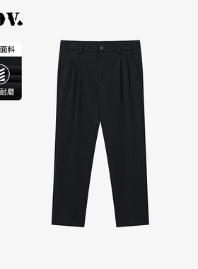 JDV男装夏季新品商场同款黑色弹力九分裤基础款直筒裤WPN4602
