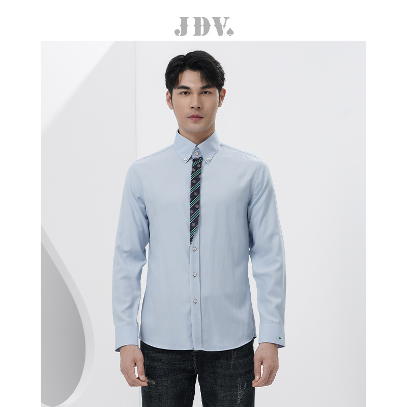 长袖正装衬衫jdv纽扣领