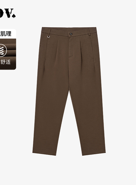 JDV男装2025秋季新品商场同款棕色宽松九分裤休闲裤男裤子WPN4601