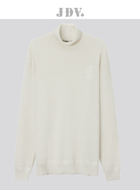 JDV奥莱旗舰店冬季折扣新品白色高领羊毛百搭男士针织衫WOT2541