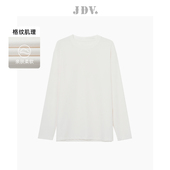 T恤男士 JDV春秋季 套头上衣STA4402 白色基础款 长袖 新品 商场同款