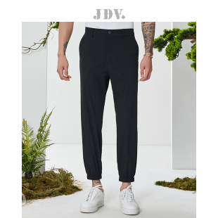 子时尚 男装 黑色运动休闲户外罗纹脚口九分裤 新品 百搭 商场同款