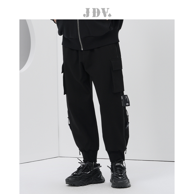 J.D.V松紧腰工装休闲裤九分裤