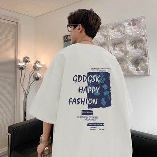 Grinch1928旋律风车白糖玫瑰nans男装阿古与阿茶宽松半袖体T恤衫