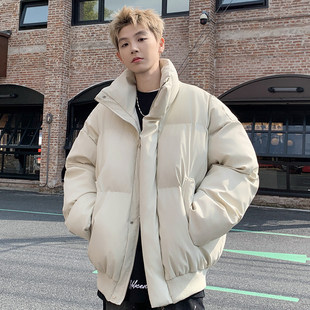 Grinch1928旋律风车黑衣先生物空宋松冬季clean短款立领PU皮棉服