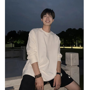 Grinch1928吕小虎西西里男装230克重磅100%精梳纯棉长袖T恤打底衫