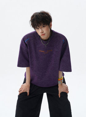 〔PLUS NO LOGO〕pd大人404MOB吕小虎250克重磅刺绣天丝棉短袖T恤