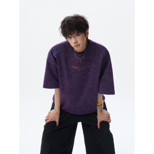 〔PLUS NO LOGO〕pd大人404MOB吕小虎250克重磅刺绣天丝棉短袖T恤
