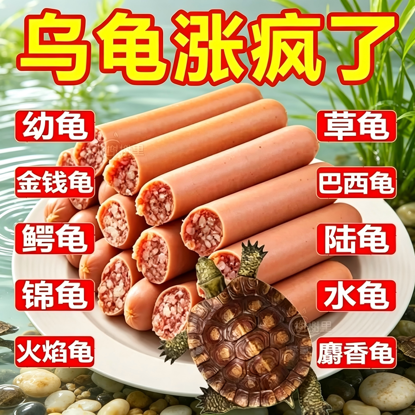 高钙高蛋白火腿肠龟粮幼龟通用