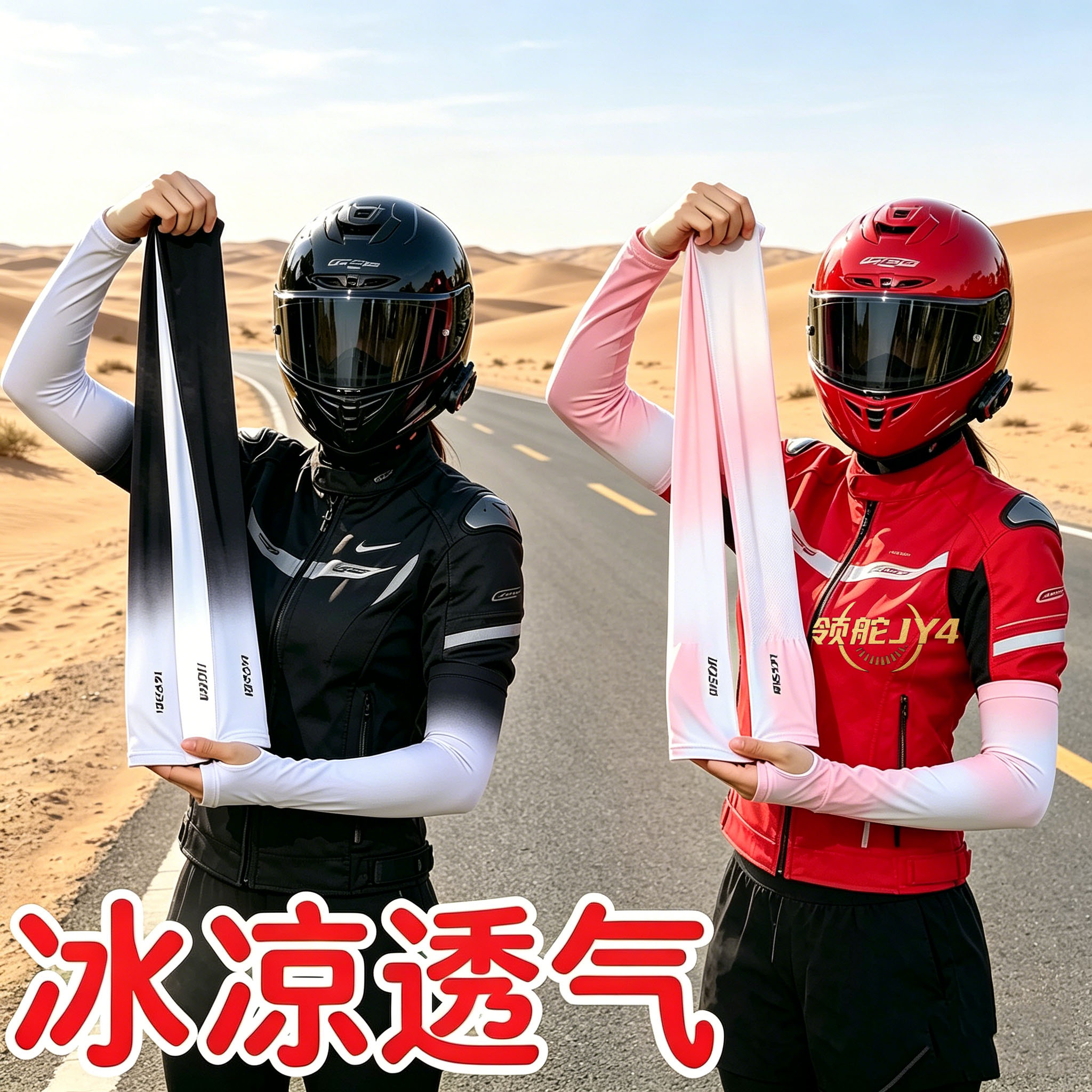 2026新款冰袖防晒袖套冰丝女夏手臂防紫外线薄款肤色隐形透气骑行