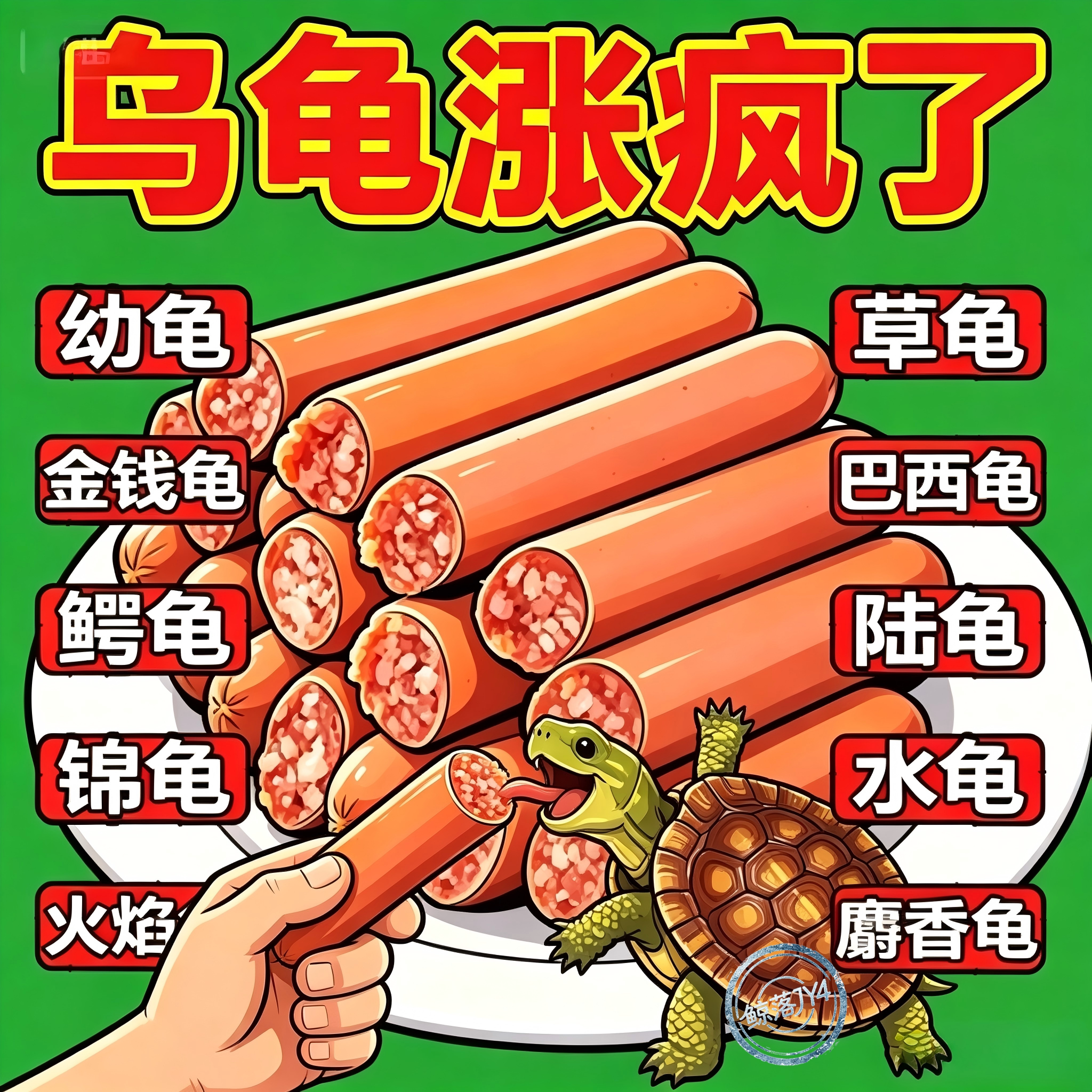 高钙高蛋白火腿肠龟粮幼龟成龟