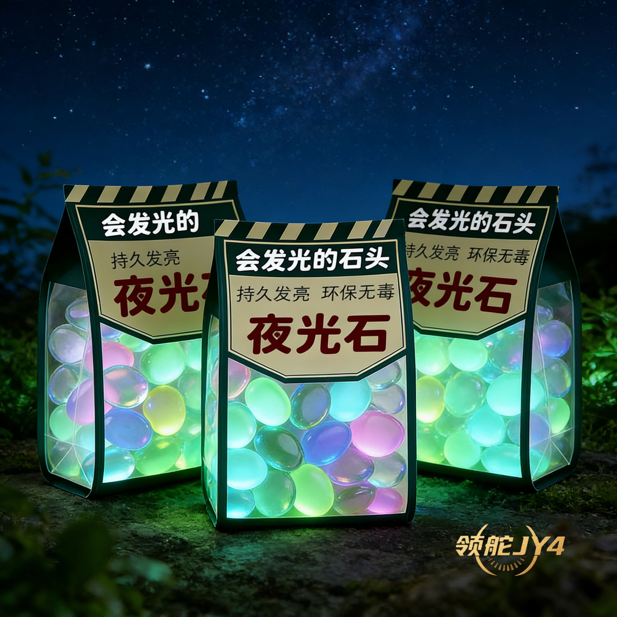 超亮天然冰州石夜光宝石