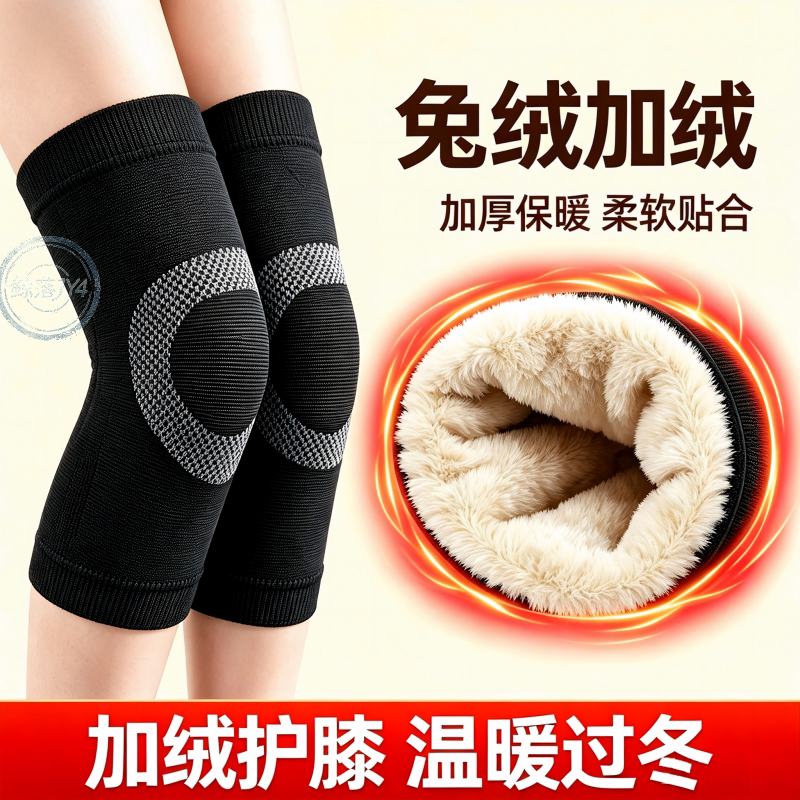 艾草加绒保暖防寒防滑护膝