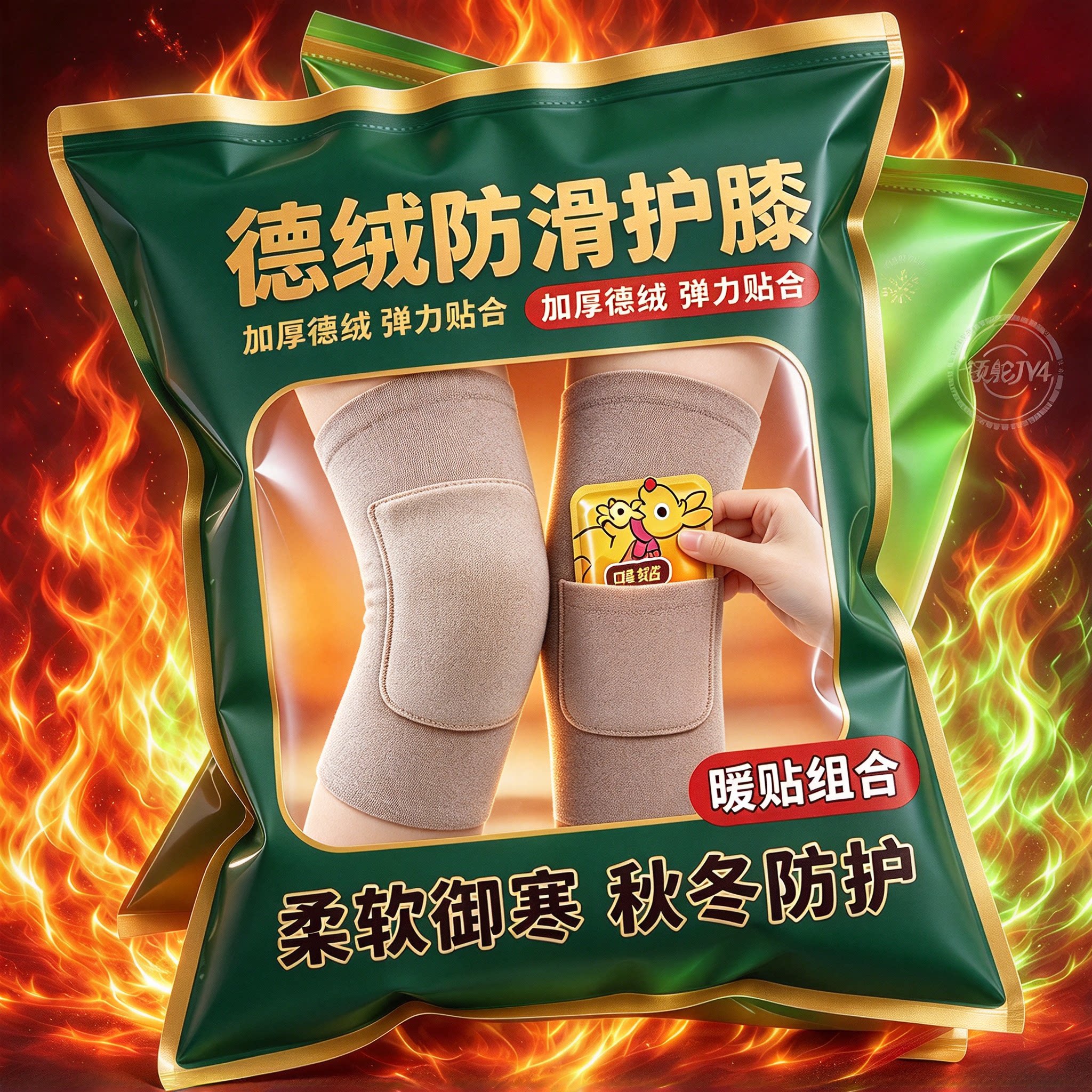 中老年德绒护膝袜保暖空调房
