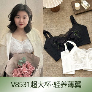 小懒同事金标超大杯文胸超薄无钢圈大胸显小收副乳调整型8531内衣