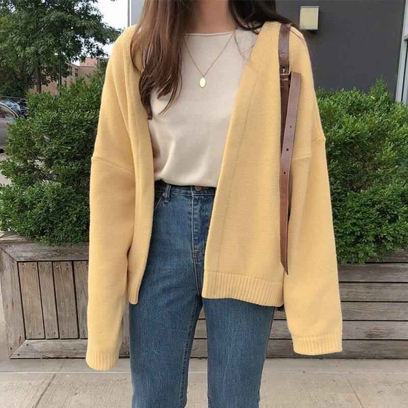 Yellow goose sweater Cardigan Autumn and winter new pattern Korean Edition Easy Lazy wind Sweet student Sweater coatin the Personalized custom/Design Services/DIY , Custom clothing bags , Custom clothing , Overalls/Uniforms/Business service tailored  category - from Buy2taobao.com to provide professional Taobao agent buy service
