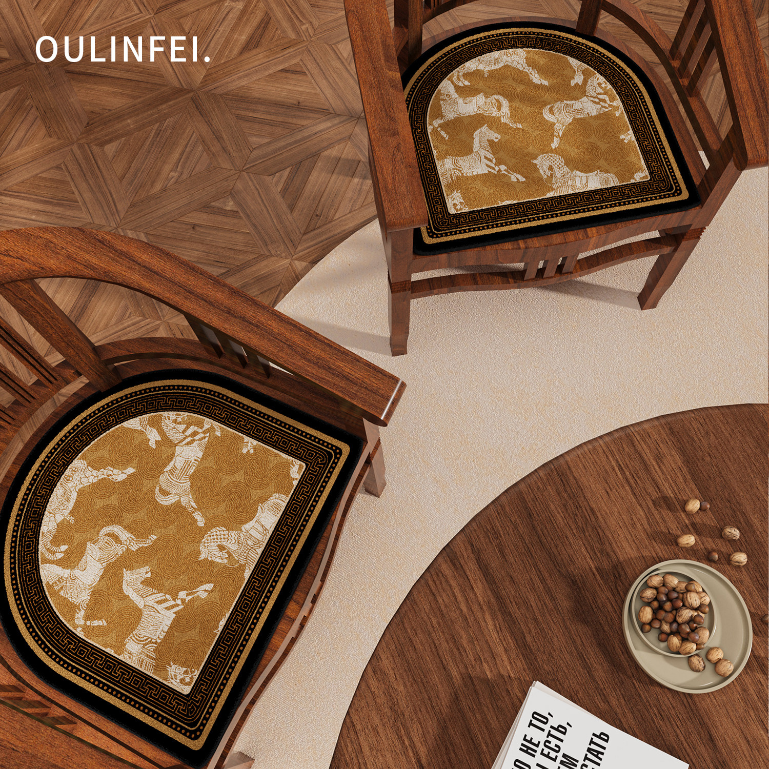 中古风餐椅垫冬季加厚屁垫座垫子