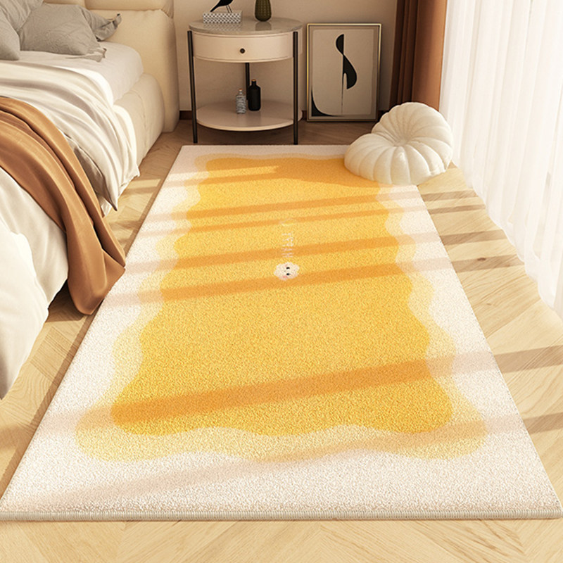 奶油风床边地毯床前飘窗垫子床边地垫耐脏长条可坐可睡可爱风防滑